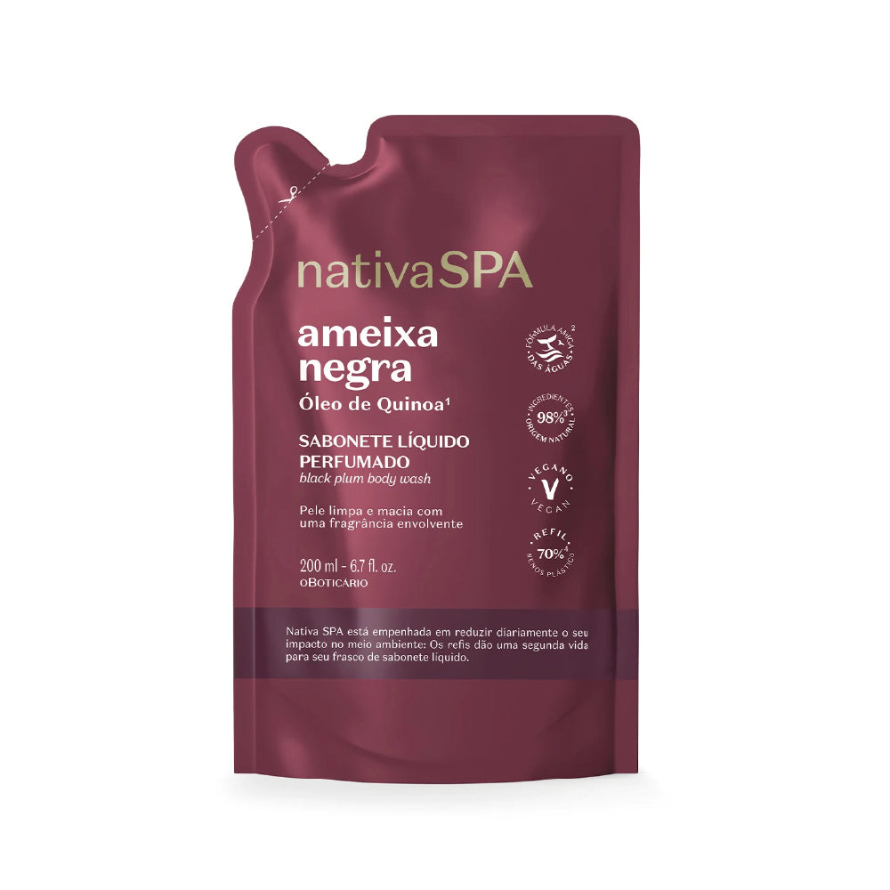 O BOTICARIO NATIVA SPA BLACK PLUM BODY WASH REFILL 200ML