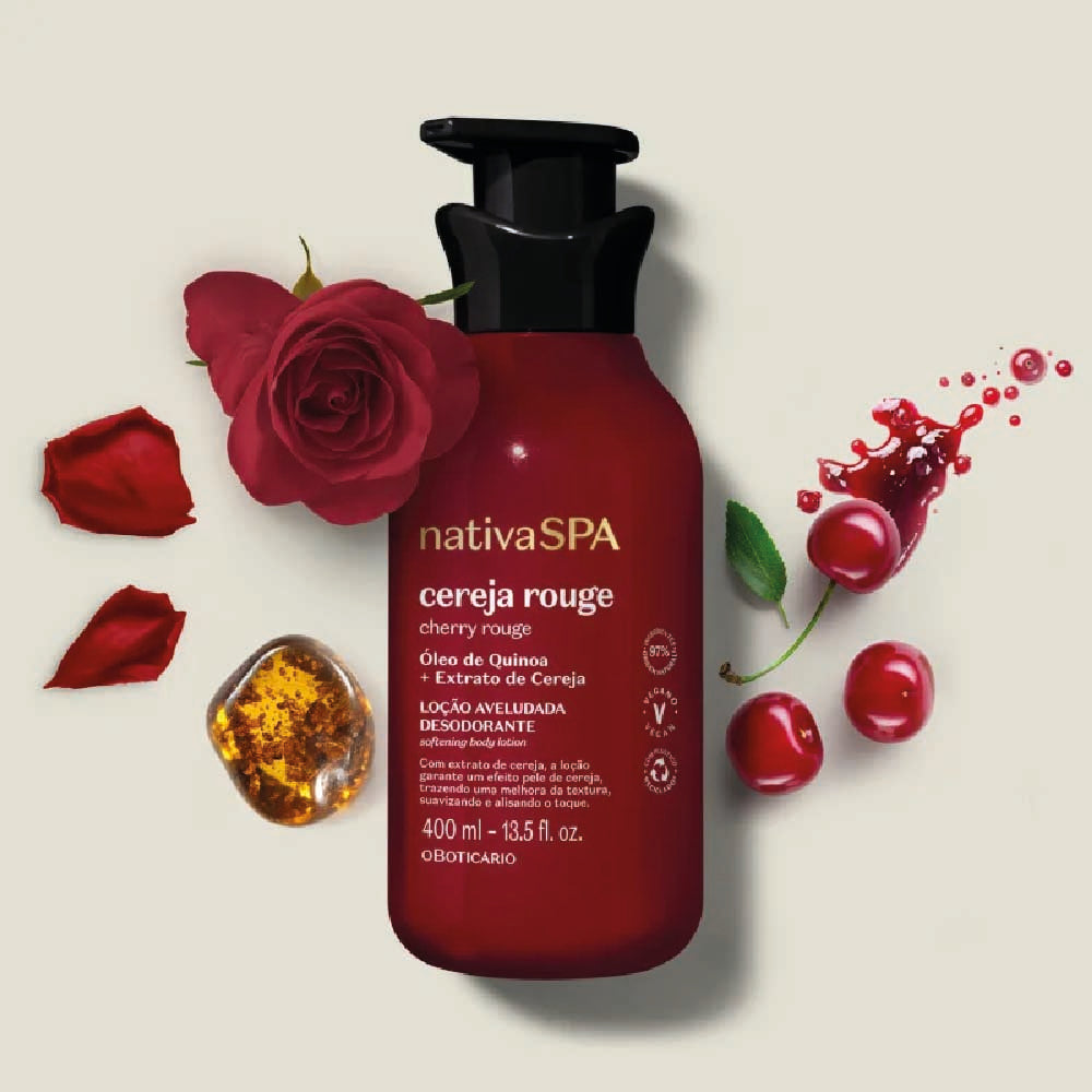 O BOTICARIO NATIVA SPA CHERRY ROUGE BODY LOTION 400ML