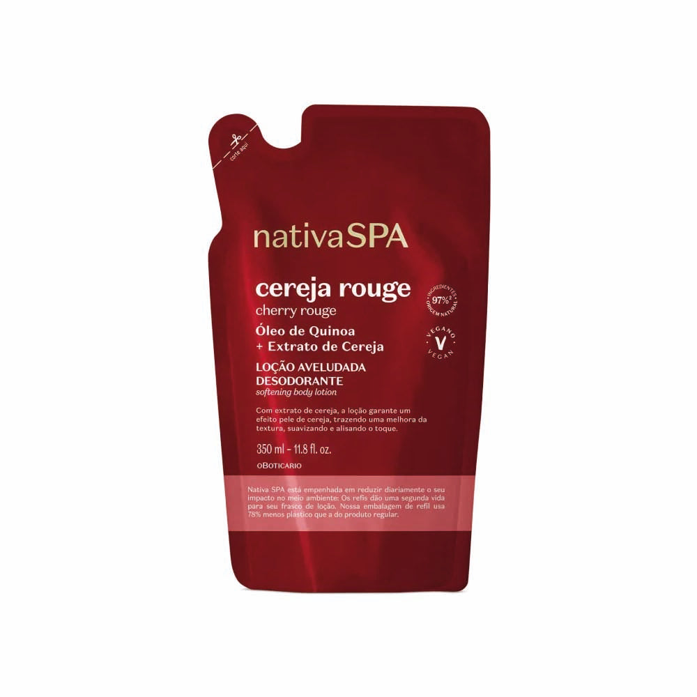 O BOTICARIO NATIVA SPA CHERRY ROUGE BODY LOTION REFILL 400ML