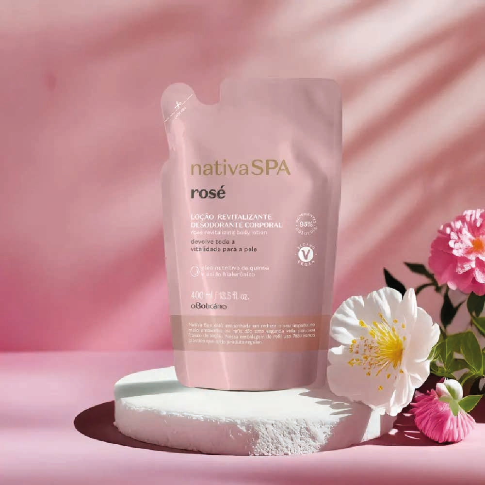 O BOTICARIO NATIVA SPA ROSÉ REVITALISING BODY LOTION REFILL 400ML