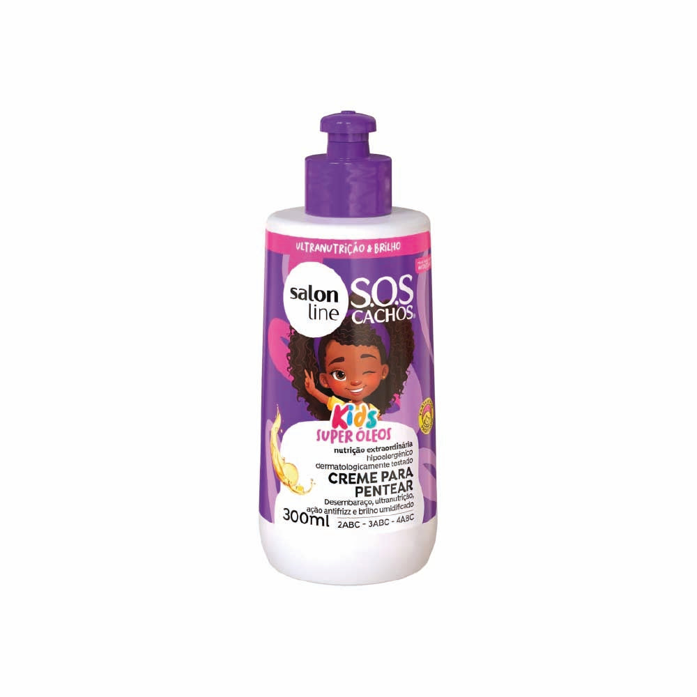 SALON LINE S.O.S CACHOS KIDS SUPER OILS LEAVE-IN CREAM 300ML