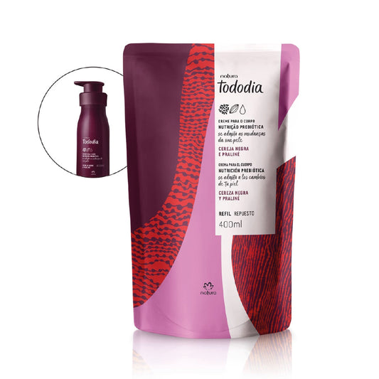 NATURA TODODIA BLACK CHERRY AND PRALINÉ BODY LOTION REFILL 400ML