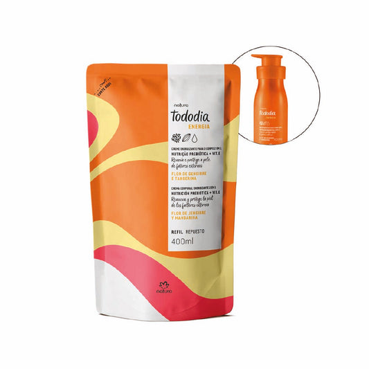 NATURA TODODIA GINGER FLOWER & TANGERINE ENERGIZING BODY CREAM REFILL 400ML
