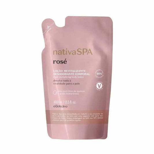 O BOTICARIO NATIVA SPA ROSÉ REVITALISING BODY LOTION REFILL 400ML
