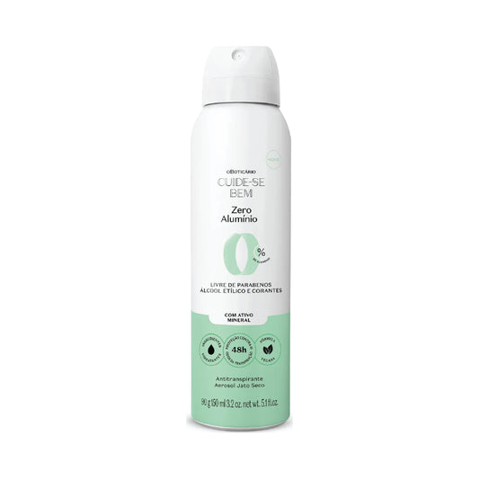 O BOTICARIO DRY SPRAY ZERO ALUMINIUM DEODORANT AEROSOL 90G/150ML