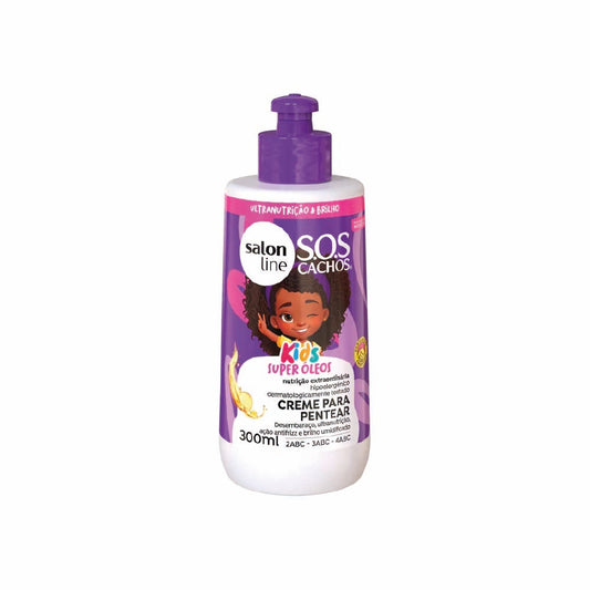 SALON LINE S.O.S CACHOS KIDS SUPER OILS LEAVE-IN CREAM 300ML