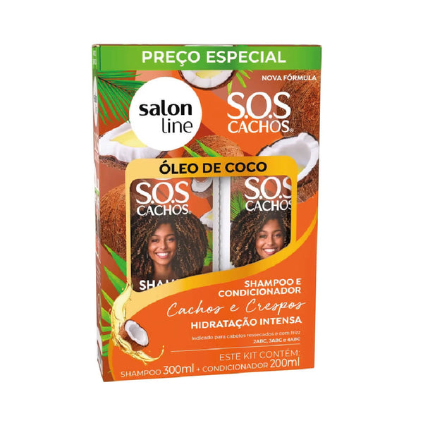 Shampoo Pure Line Salon Line SOS Curls Coconut Oil Shampoo & Conditioner Set – Pure Brazil